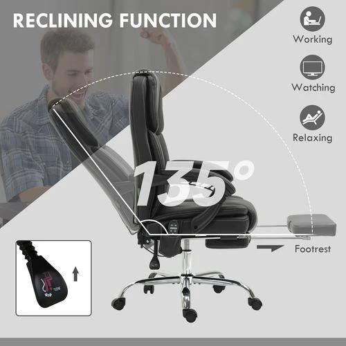 Vinsetto Massage Office Chair, PU Leather High Back Recliner by Vinsetto