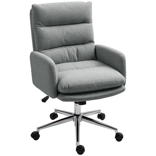 HOMCOM Height Adjustable Upholstered Desk Chair with Soft Padding and 360 Degree Swivel for Office Use - Office Chair
