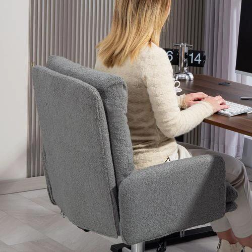 HOMCOM Height Adjustable Upholstered Desk Chair with Soft Padding and 360 Degree Swivel for Office Use by HOMCOM
