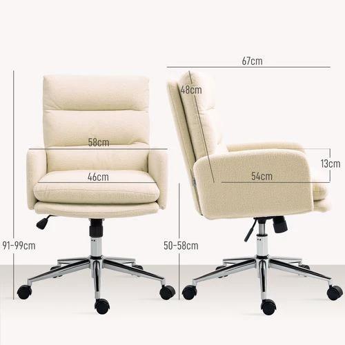 HOMCOM Height Adjustable Upholstered Desk Chair with Soft Padding and 360 Degree Swivel for Office Use by HOMCOM