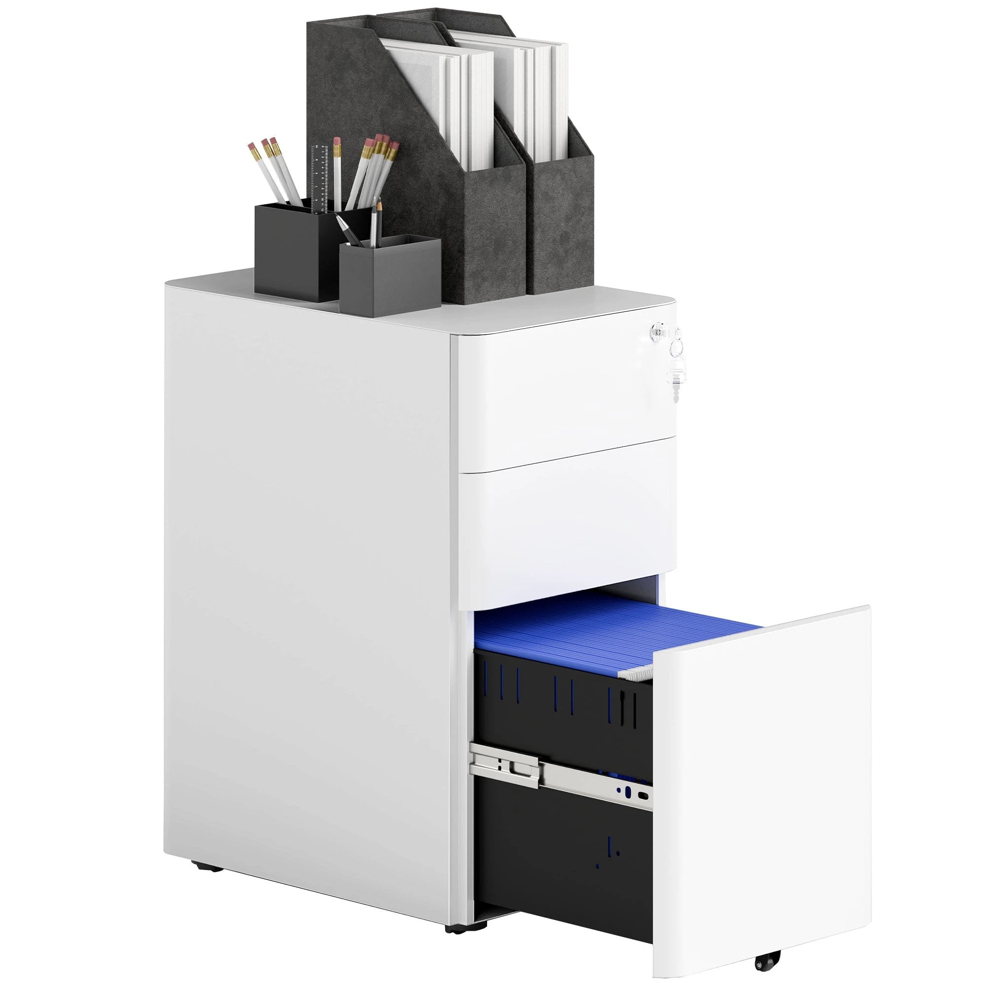 Vinsetto Filing Cabinet LockingWheels Office by Vinsetto