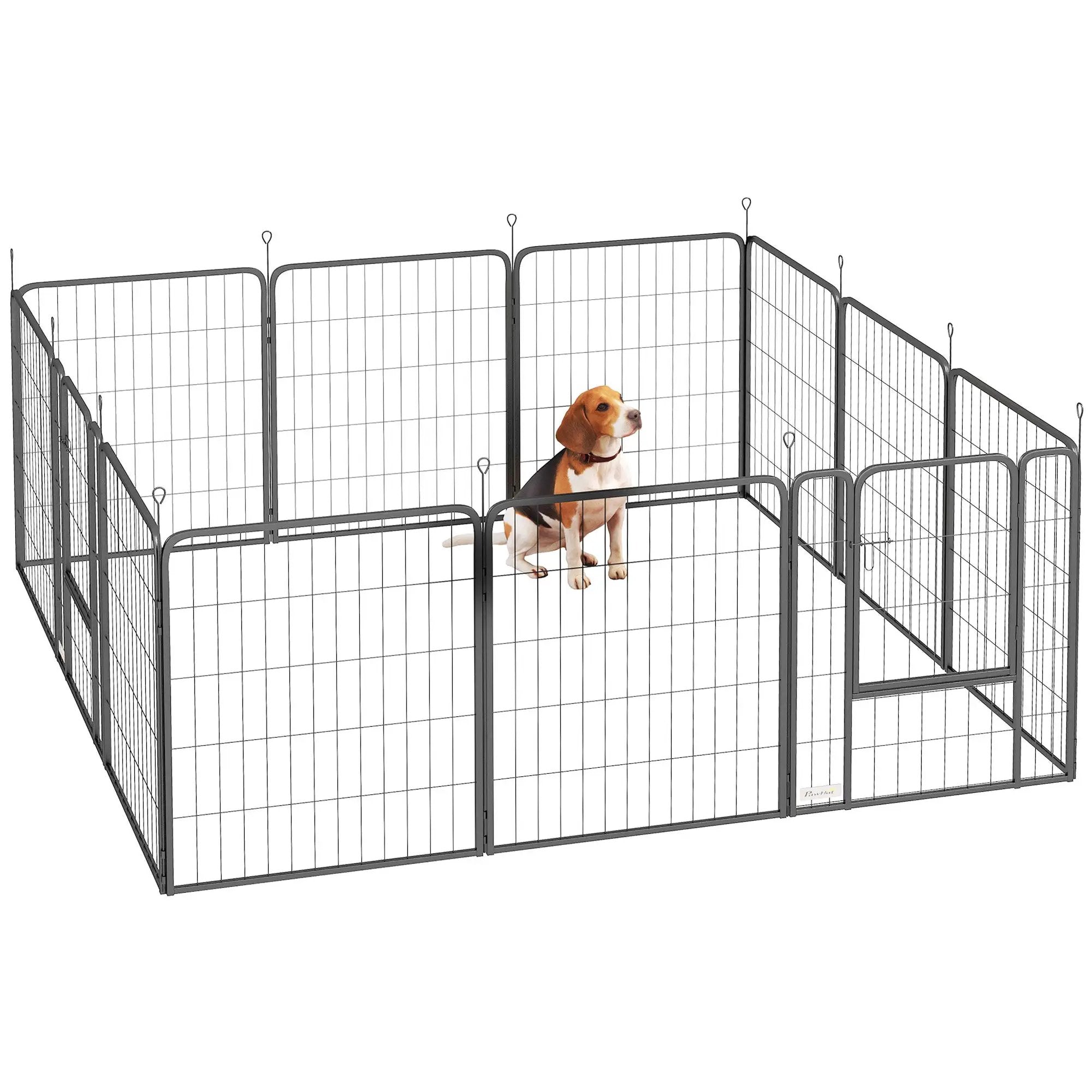 PawHut Foldable Steel Pet Enclosure - Secure Space for Pets - Versatile Design - Pet Playpen