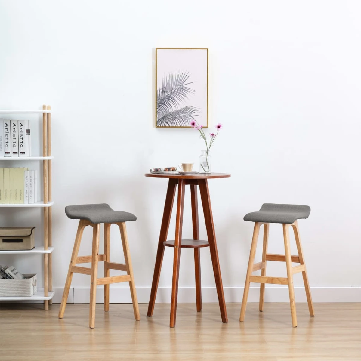 vidaXL vidaXL Bar Stool Dark Grey Fabric -