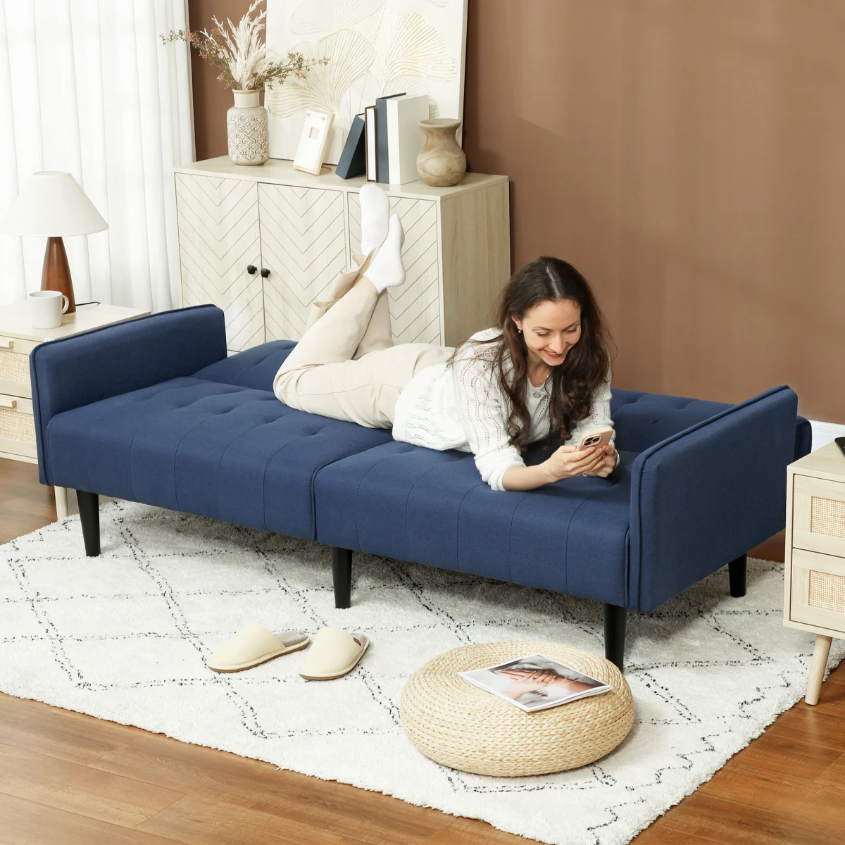 HOMCOM Sofa Bed 3 Seater With Storage Home Theater by HOMCOM