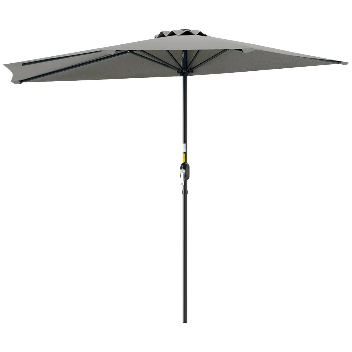 Outsunny Outsunny 2.7m Metal Frame Garden Furniture Parasol Half Round Umbrella - Parasol
