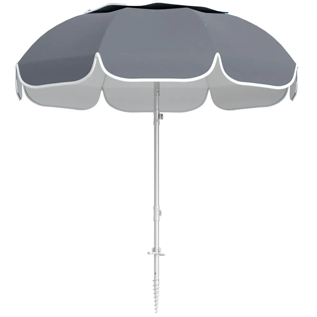 Outsunny Outsunny Beach Umbrella, Adjustable Height & Tilt Portable Parasol - Parasol