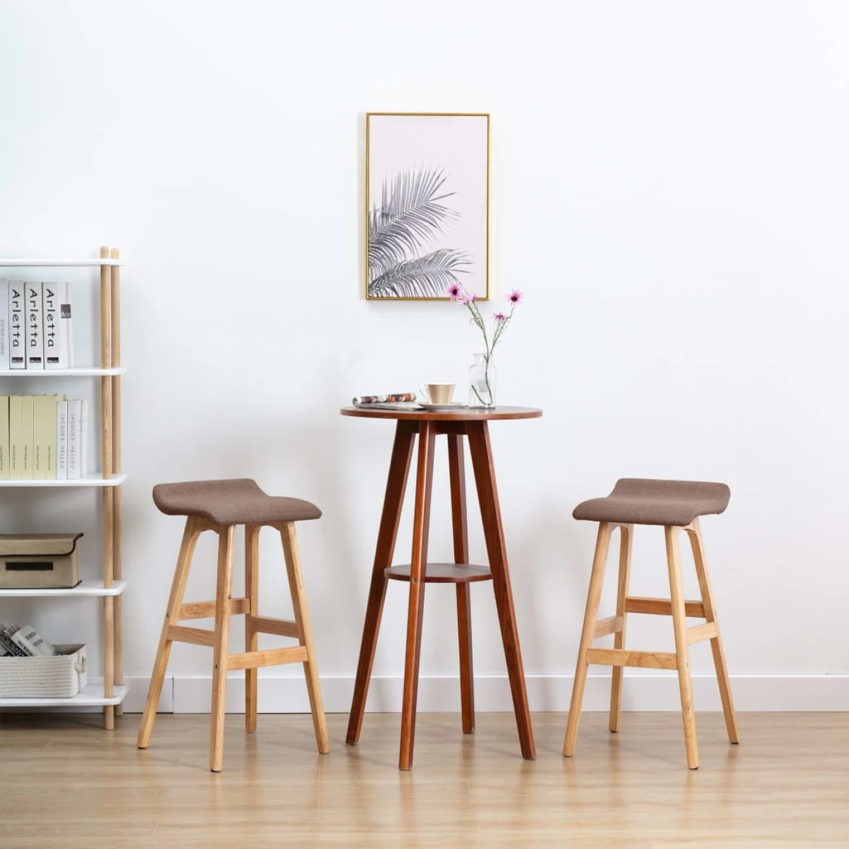 vidaXL Bar Stool Dark Grey Fabric by vidaXL