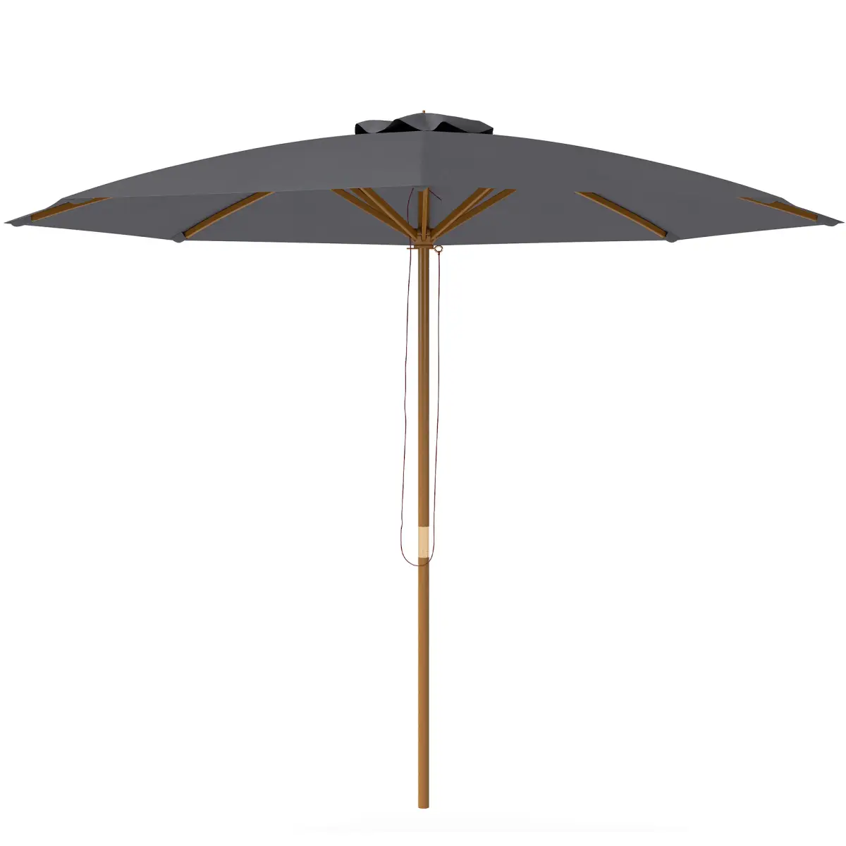 Outsunny Outsunny Wooden Garden Parasol with Rope Pulley Mechanism - Parasol