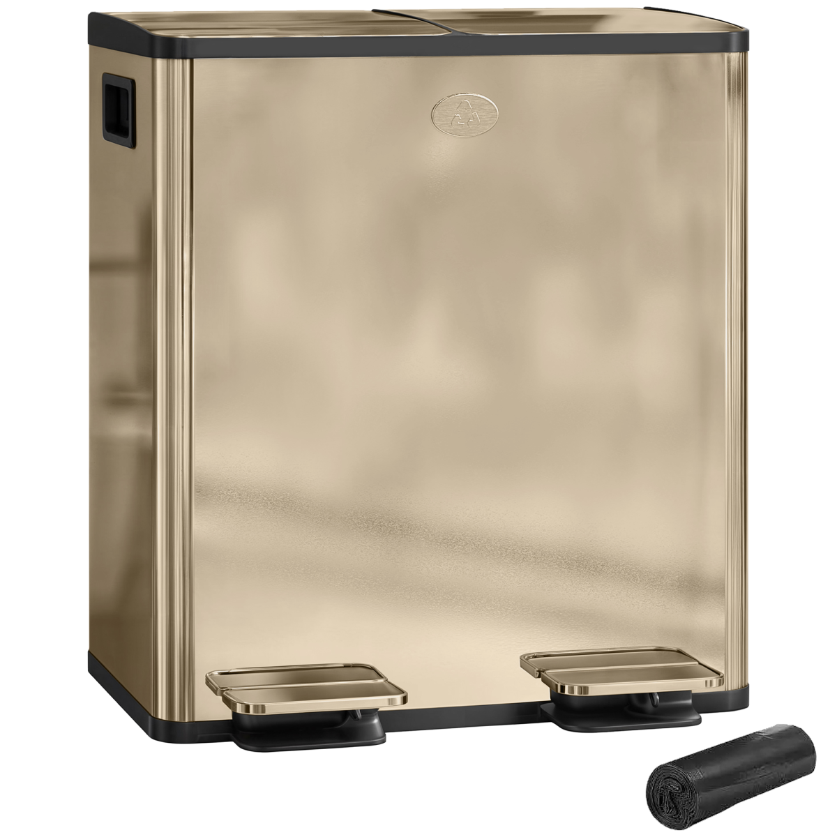 HOMCOM 2 x 20L Dual Kitchen Bin Pedal Bin for Recycling and Waste - from HOMCOM