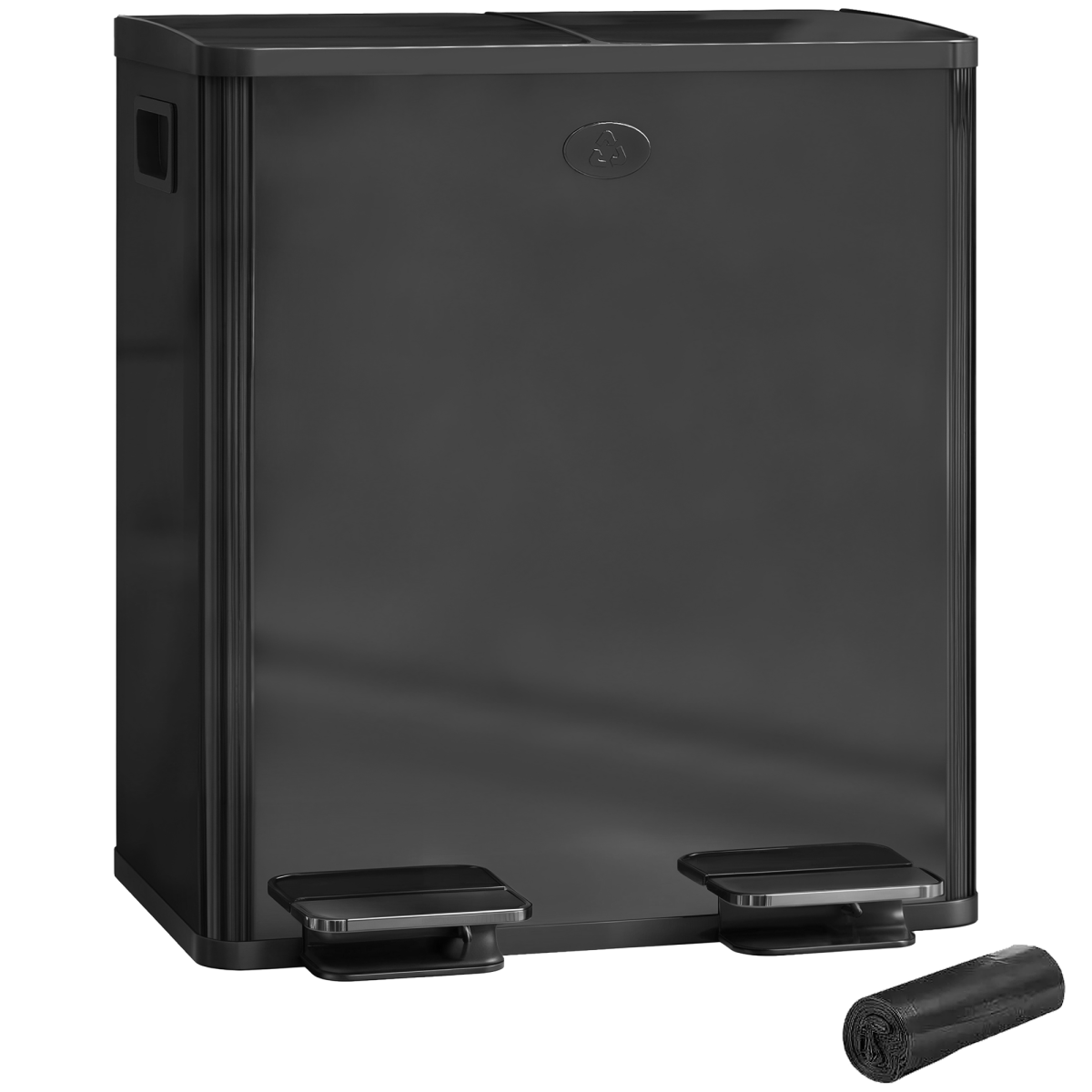 HOMCOM 2 x 20L Dual Kitchen Bin Pedal Bin for Recycling and Waste - from HOMCOM
