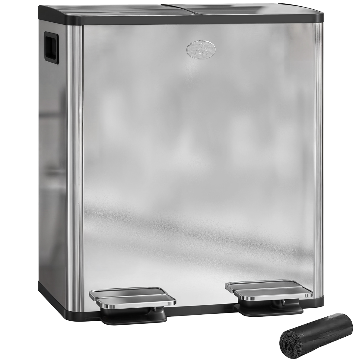 HOMCOM 2 x 20L Dual Kitchen Bin Pedal Bin for Recycling and Waste - from HOMCOM