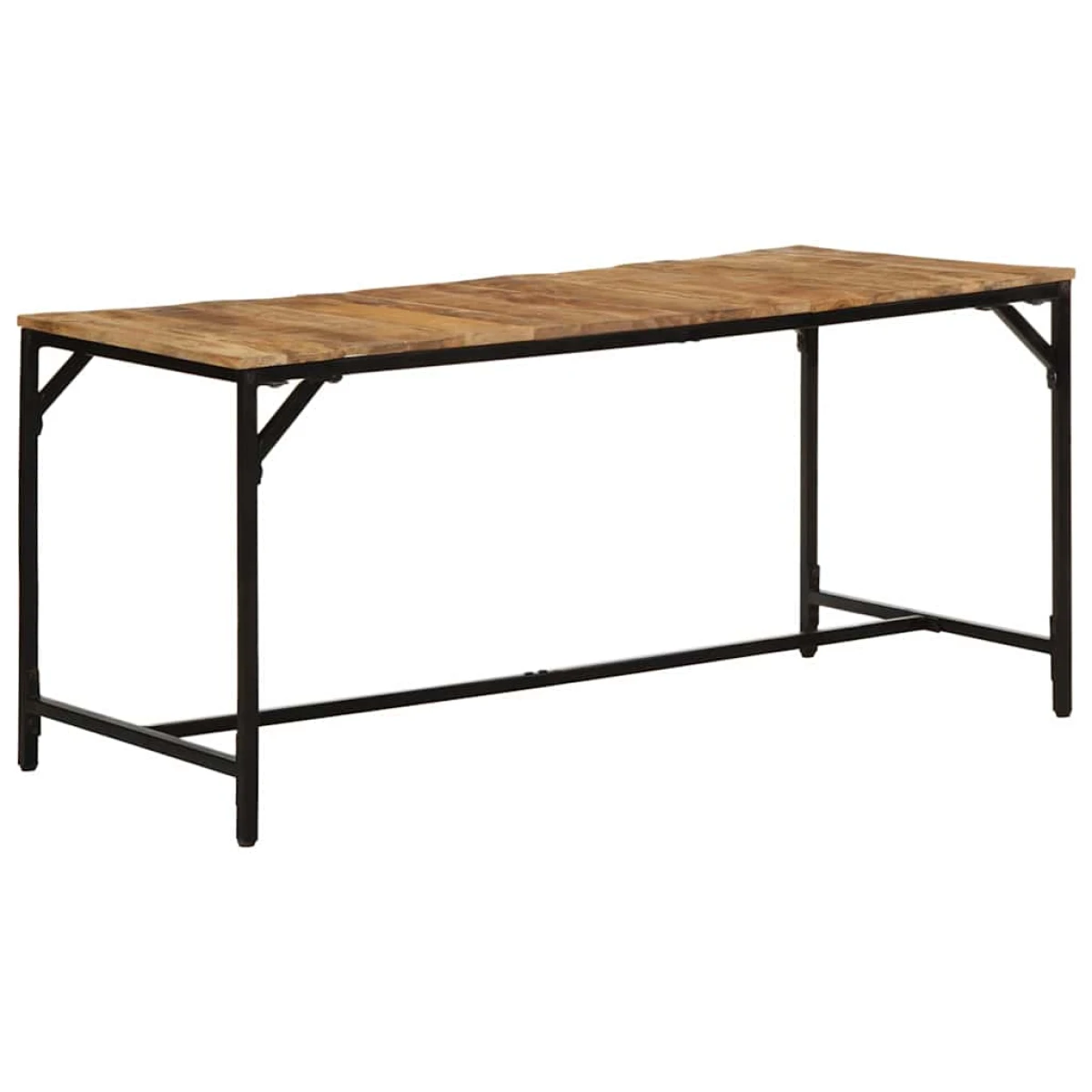VidaXL Dining Table 140 x 70 x 75 cm Solid Mango Wood With Rough Finish For Family Dining by vidaXL