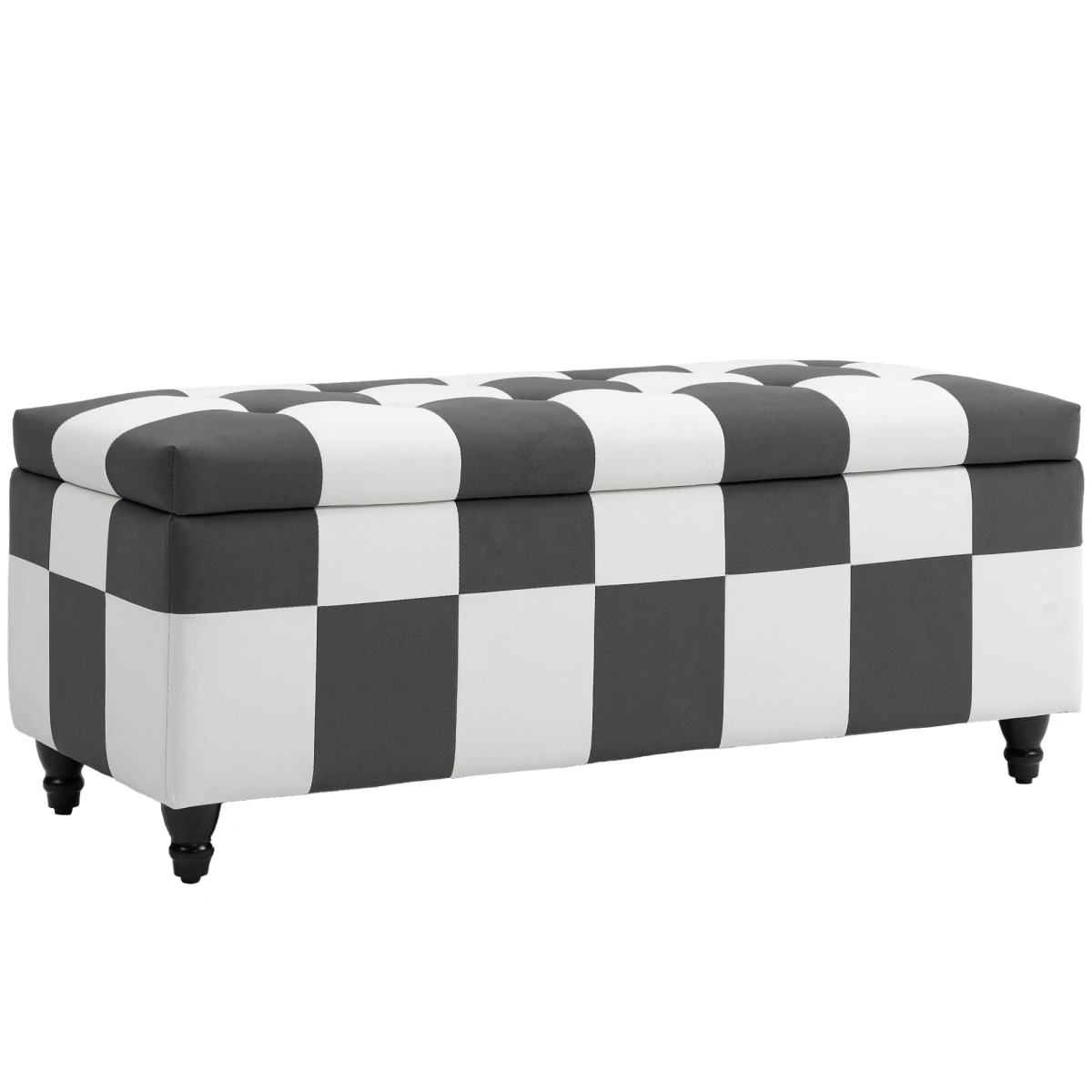 HOMCOM HOMCOM 114 x 47 x 47cm Velvet Storage Ottoman, Button-tufted Footstool Box - Footstool