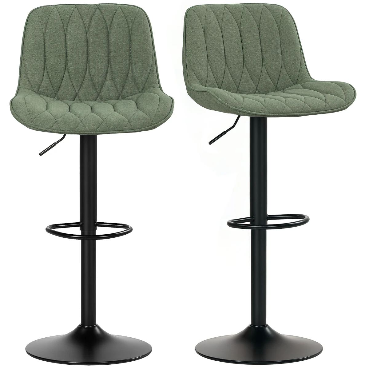HOMCOM Bar Stools Set of 2, Modern Armless Bar Chairs by HOMCOM
