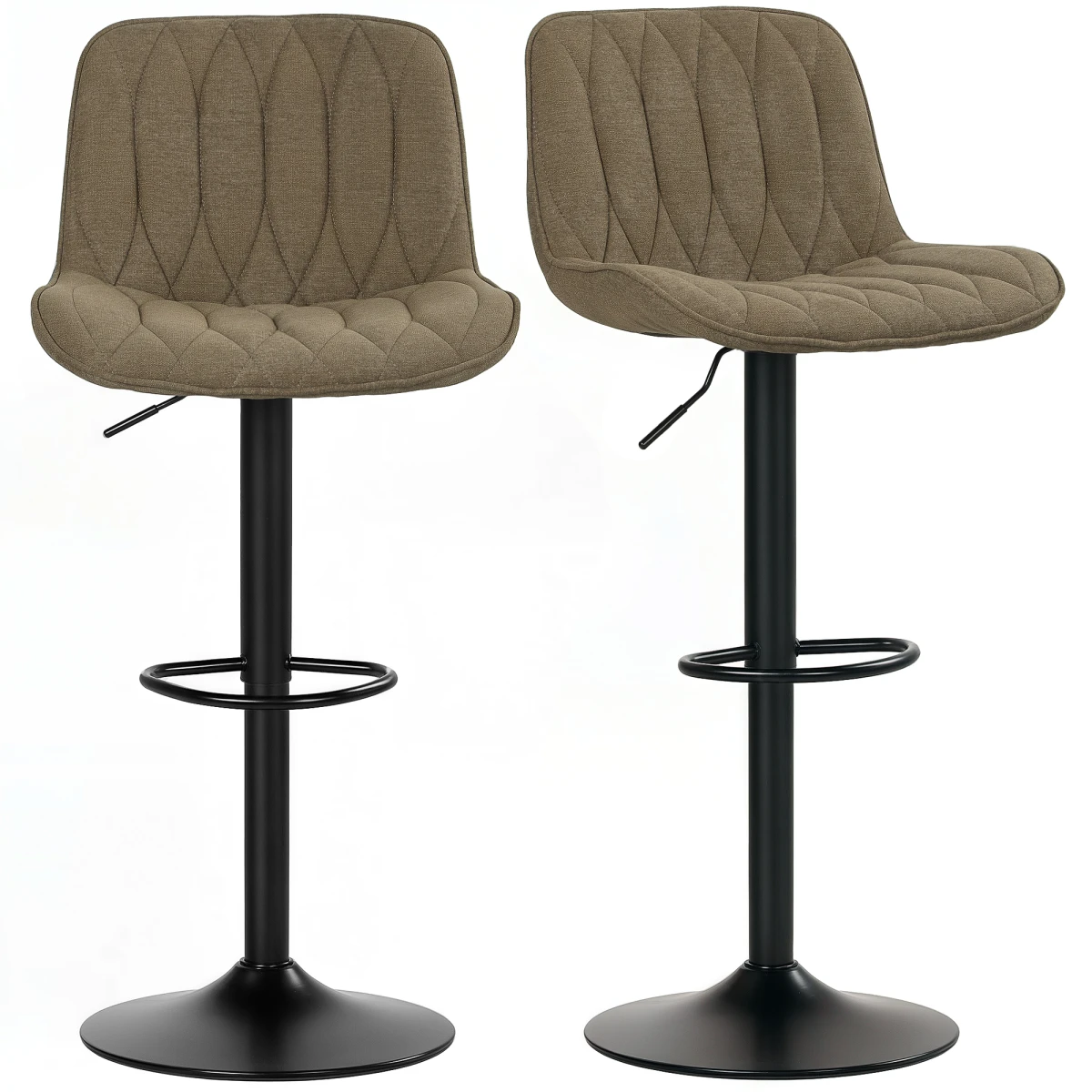 HOMCOM Bar Stools Set of 2, Modern Armless Bar Chairs by HOMCOM