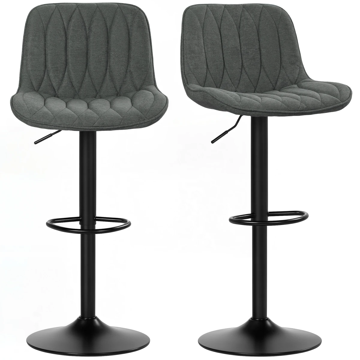 HOMCOM Bar Stools Set of 2, Modern Armless Bar Chairs by HOMCOM