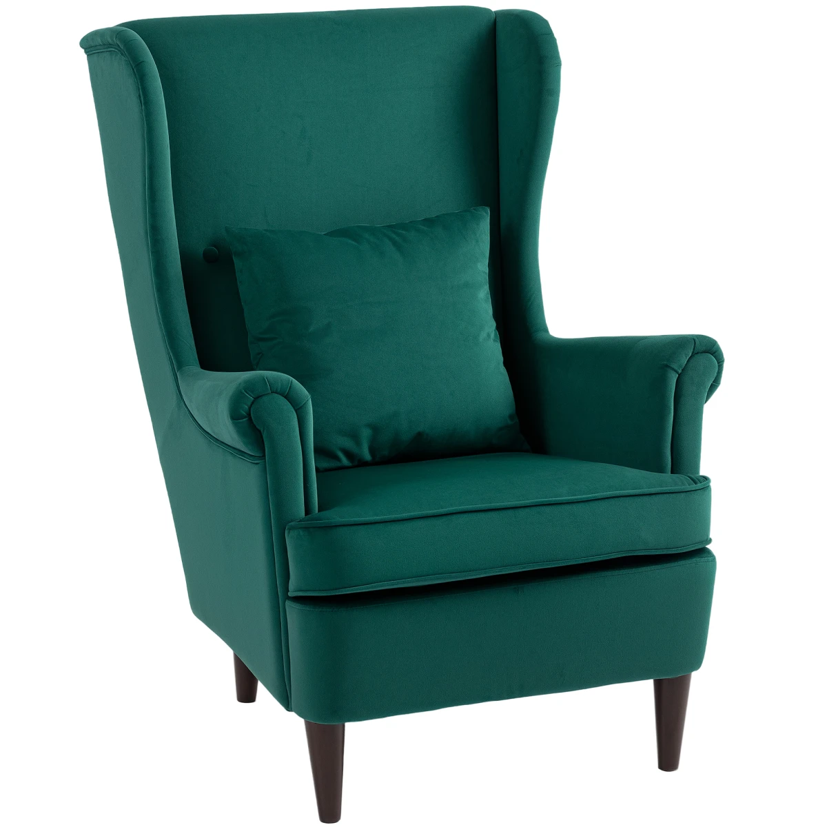 HOMCOM Wingback Chair 70cm High Velvet Comfort Living Room by HOMCOM