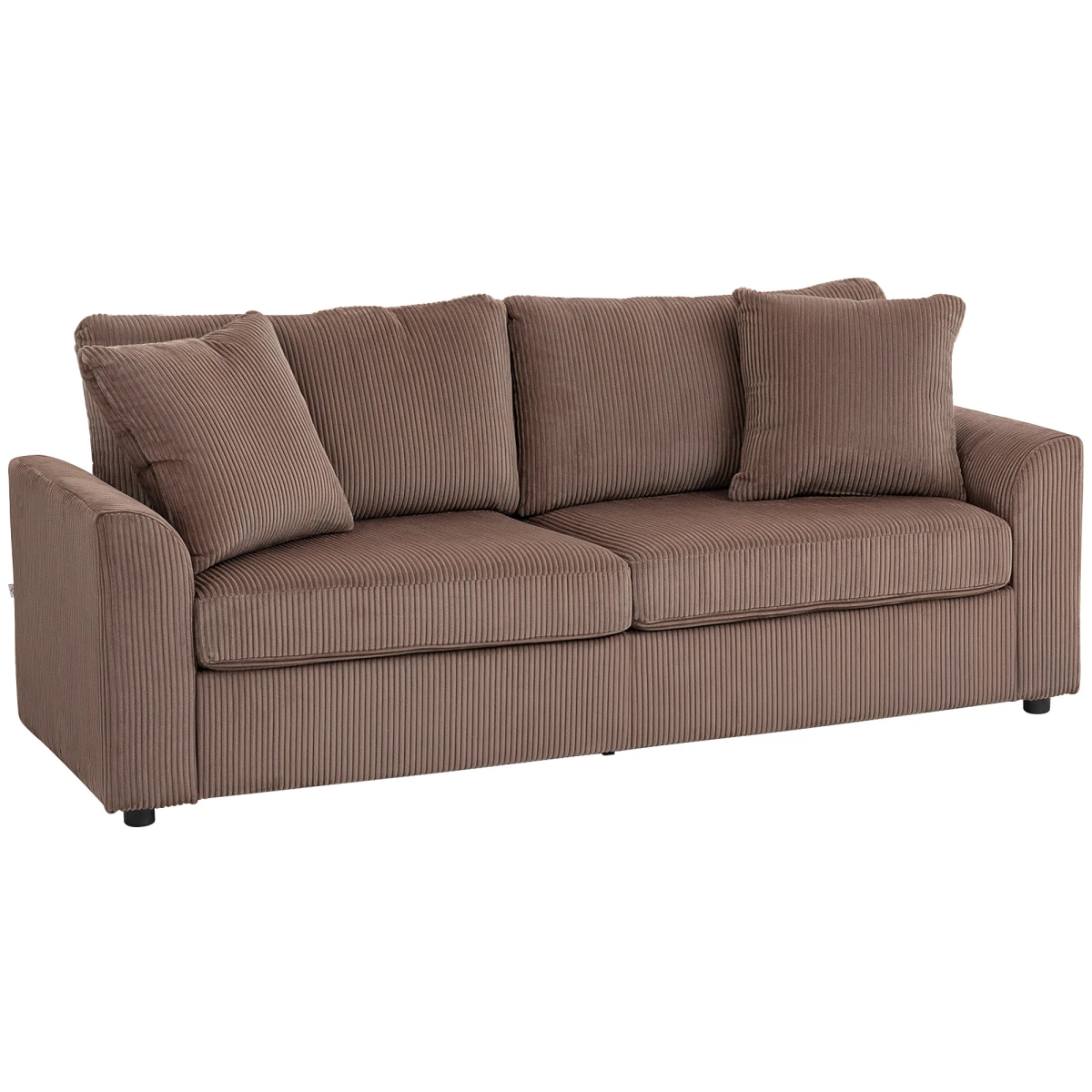 HOMCOM 212cm Sofa JumboCord SpringCushion Living Room by HOMCOM