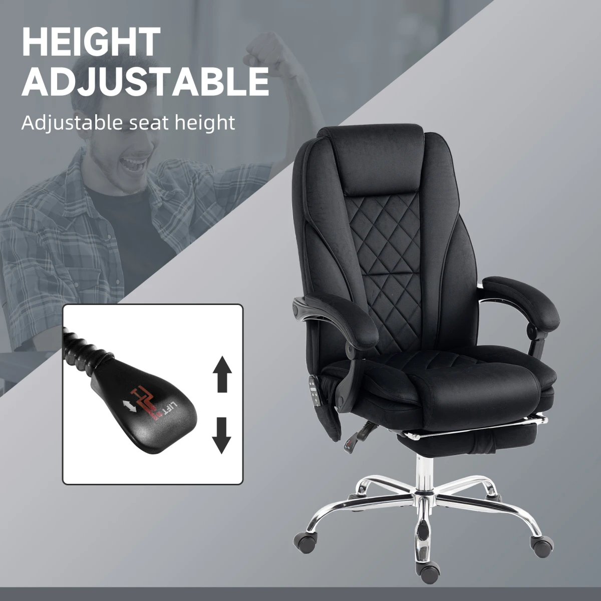 Vinsetto Massage Office Chair Six Point Massage For Desk by Vinsetto