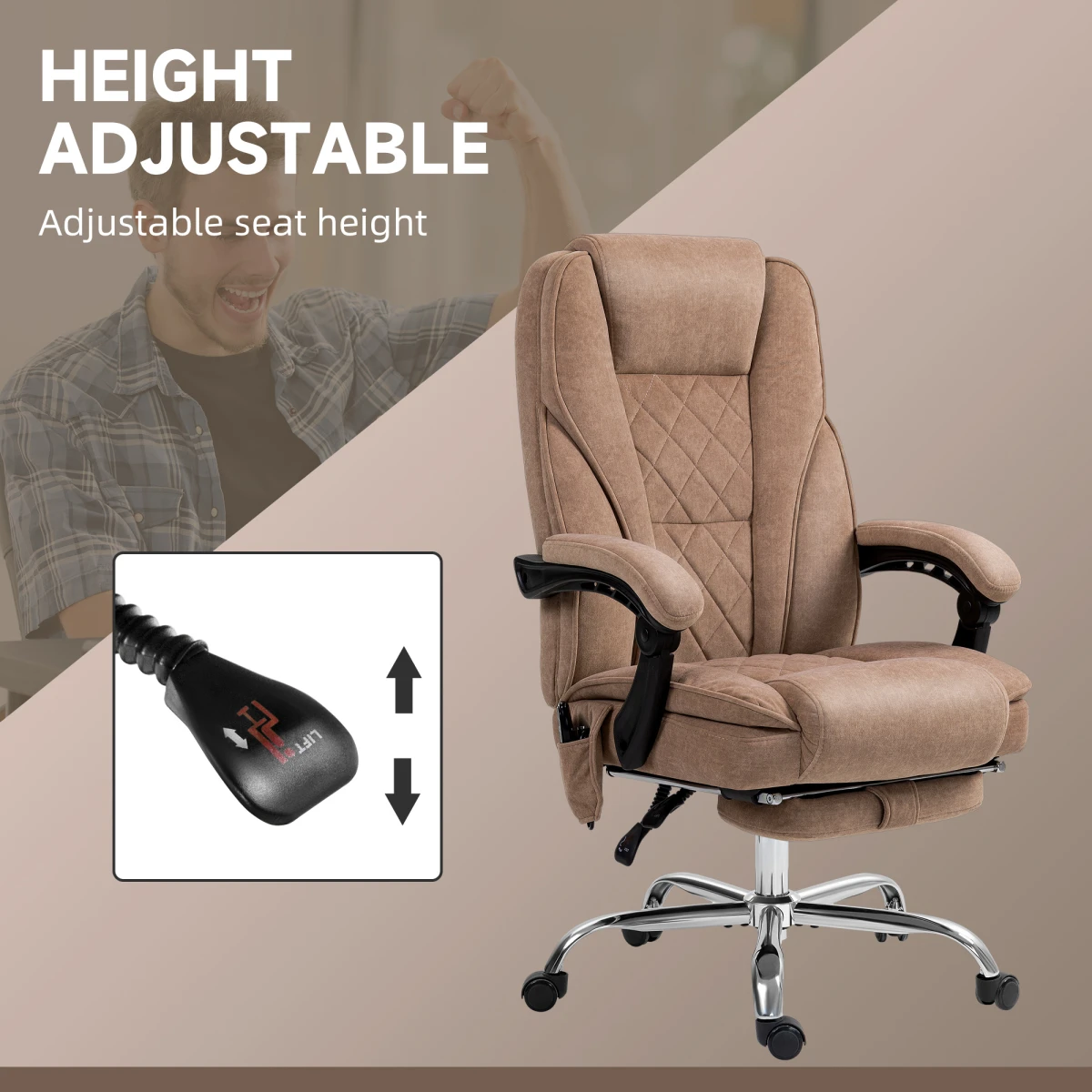 Vinsetto Massage Office Chair Six Point Massage For Desk by Vinsetto