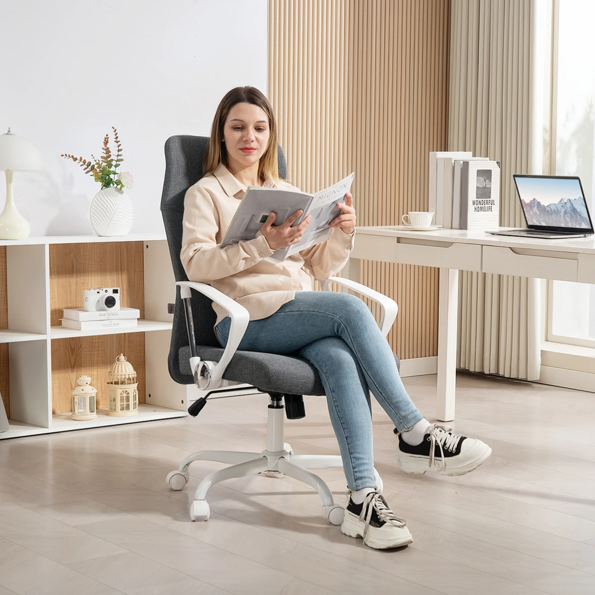 HOMCOM High Back Office Chair Adjustable Tilt For Home by HOMCOM