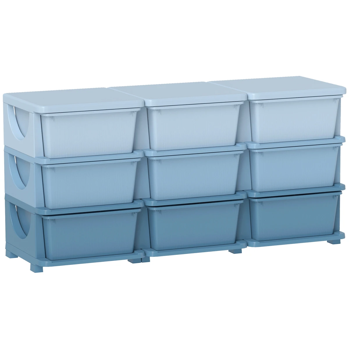 HOMCOM HOMCOM Kids Storage Tower 4 Tier Dresser With Removable Drawers And Safe Rounded Edges Blue - Chest of Drawers