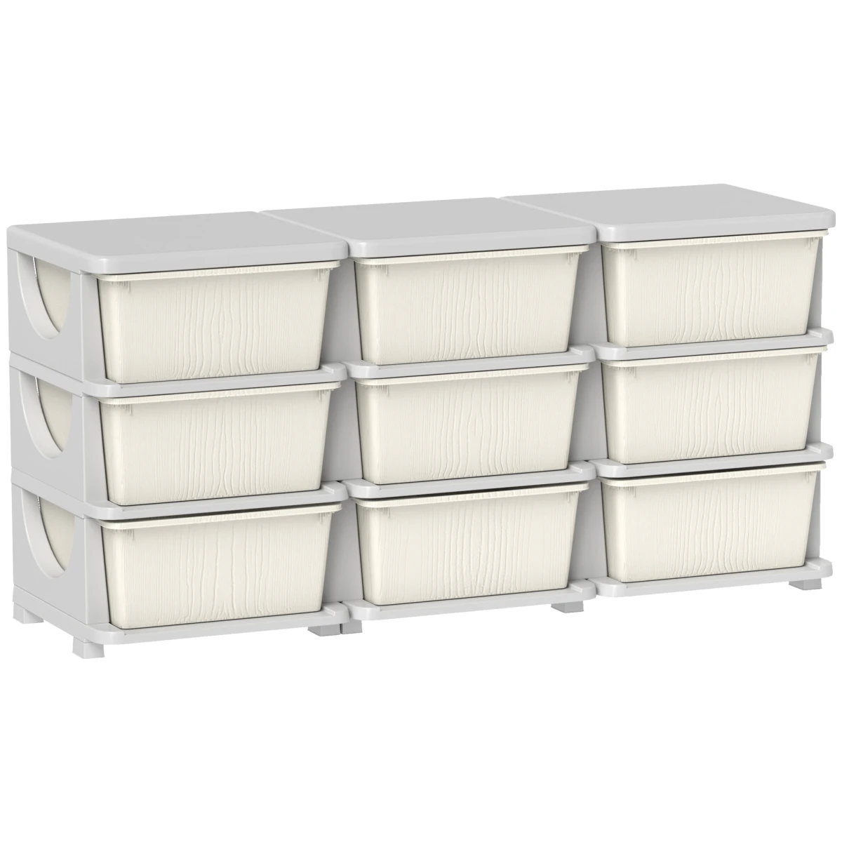 HOMCOM HOMCOM Kids Storage Tower 4 Tier Dresser With Removable Drawers And Safe Rounded Edges Blue - Chest of Drawers