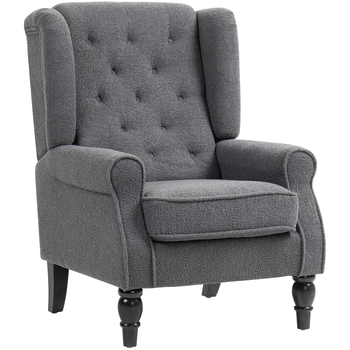 HOMCOM HOMCOM Wingback Accent Chair Tufted Retro Upholstery - Accent Chair