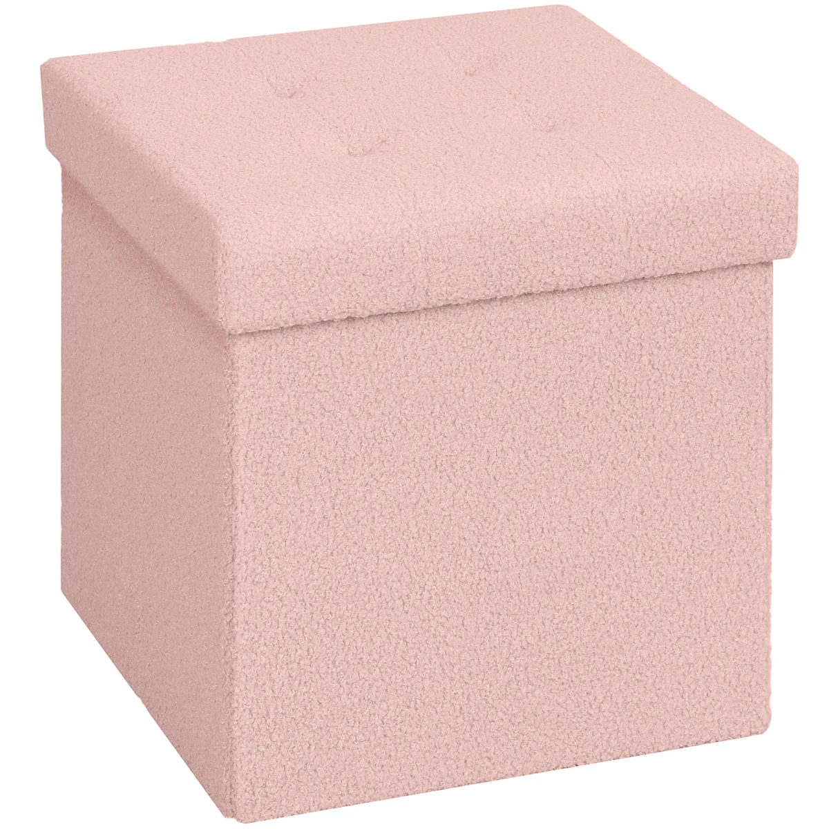 HOMCOM HOMCOM Foldable Velvet-Feel Storage Ottoman, 38 x 38 x 38 cm, Grey - Footstool