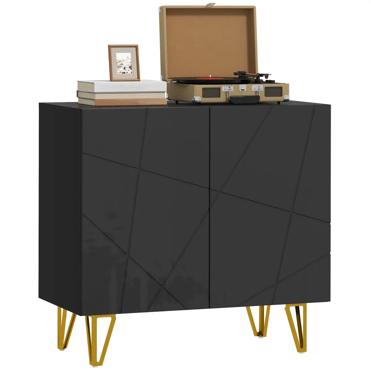 HOMCOM HOMCOM Storage Cabinet, Sideboard with Adjustable Shelf, Black - Sideboard