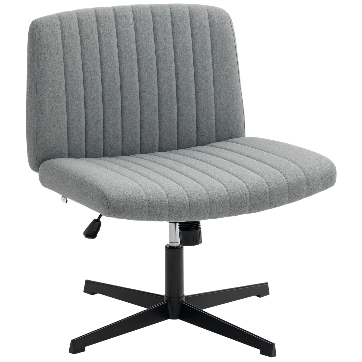 HOMCOM Linen Office Chair 62.5cm Tilt Cross Leg by HOMCOM