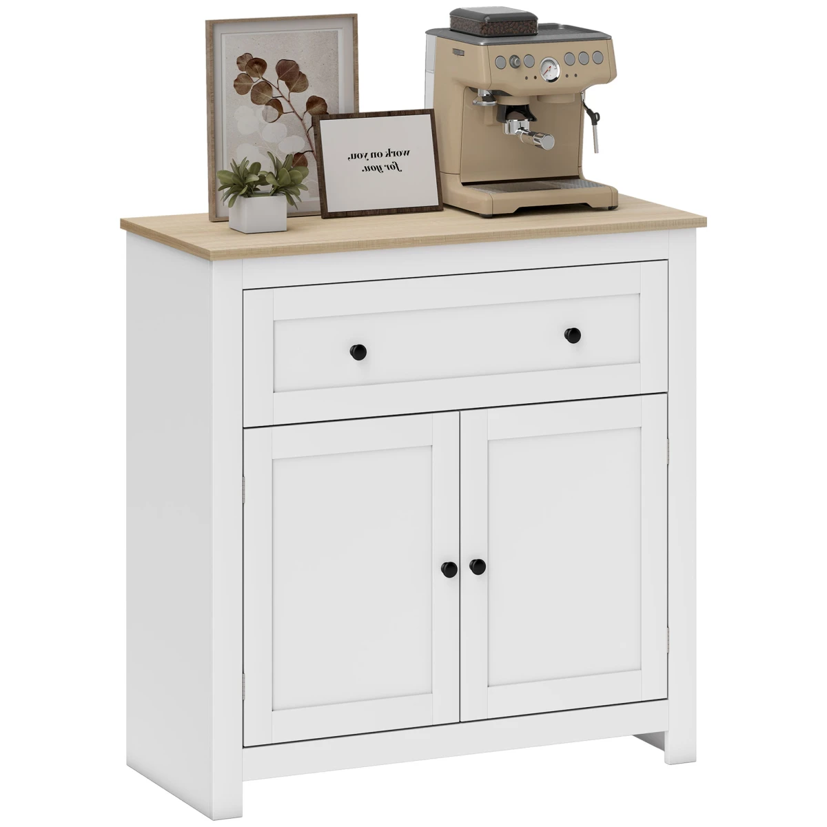 HOMCOM Sideboard Storage Cabinet Compact with Adjustable Shelves and Drawer for Living Room by HOMCOM