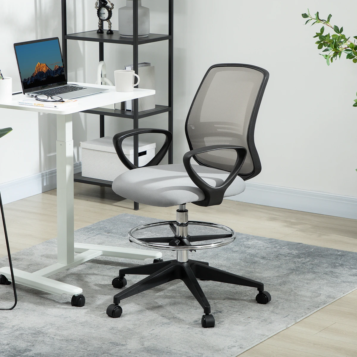 Vinsetto Vinsetto Draughtsman Chair Tall Office Adjustable Drafting - Office Chair