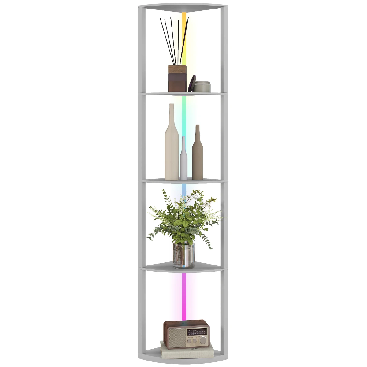 HOMCOM HOMCOM LED Floor Lamp Shelves 5-Tier RGB RC Corner - Lamp