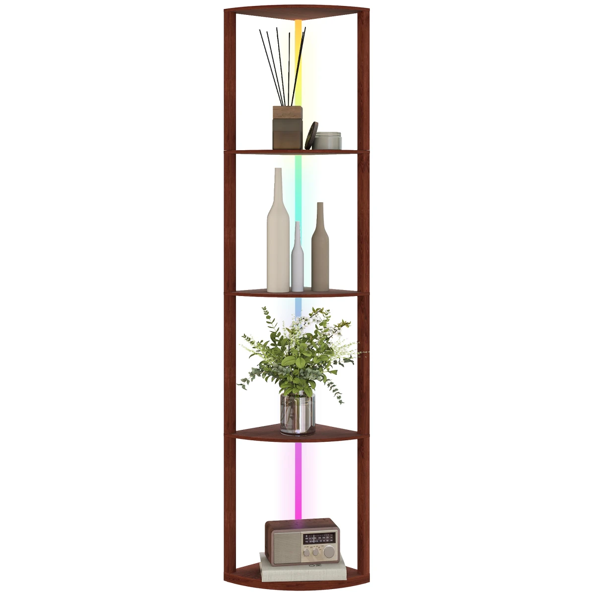 HOMCOM HOMCOM LED Floor Lamp Shelves 5-Tier RGB RC Corner - Lamp