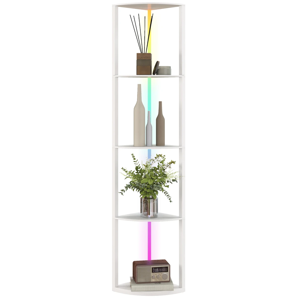 HOMCOM HOMCOM LED Floor Lamp Shelves 5-Tier RGB RC Corner - Lamp
