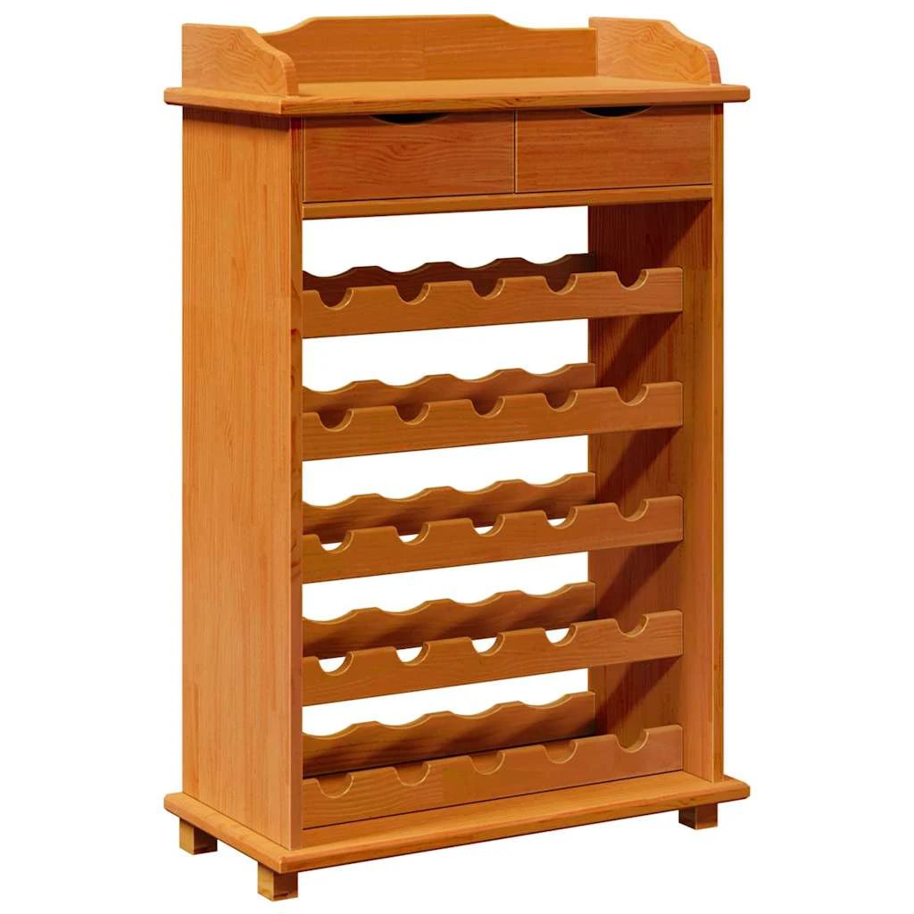 VidaXL Wine Rack 90 X 60 X 30 Cm Solid Pine Wood Storage by vidaXL