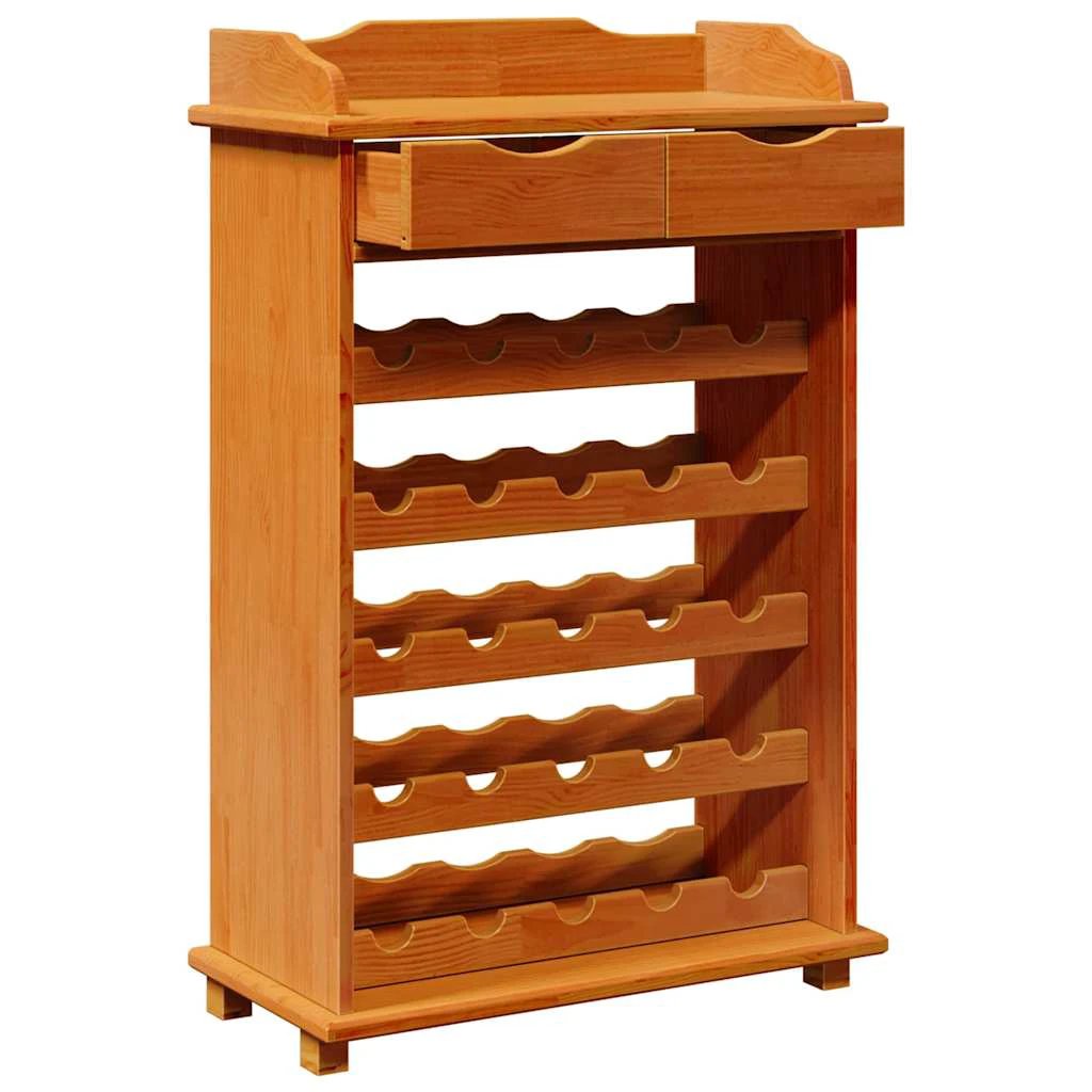 VidaXL Wine Rack 90 X 60 X 30 Cm Solid Pine Wood Storage by vidaXL