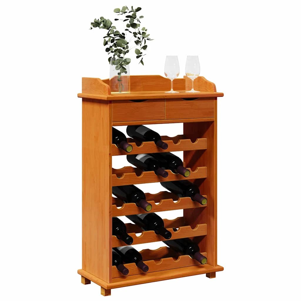 VidaXL Wine Rack 90 X 60 X 30 Cm Solid Pine Wood Storage by vidaXL