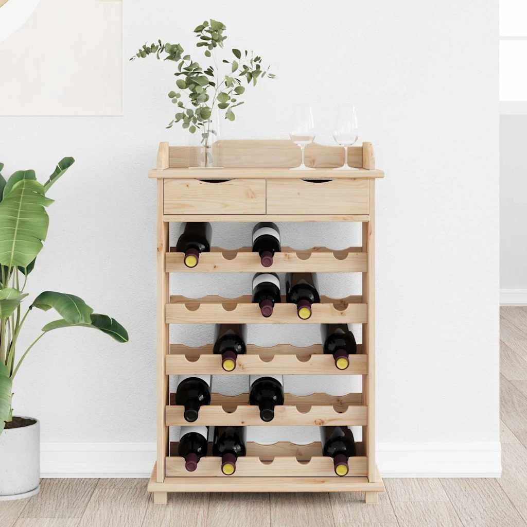 VidaXL Wine Rack 90 X 60 X 30 Cm Solid Pine Wood Storage by vidaXL