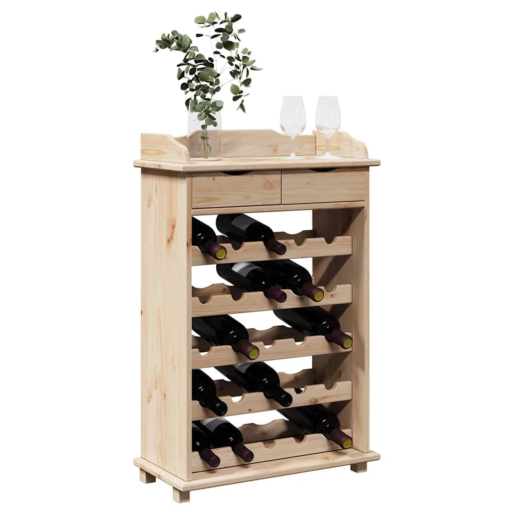VidaXL Wine Rack 90 X 60 X 30 Cm Solid Pine Wood Storage by vidaXL