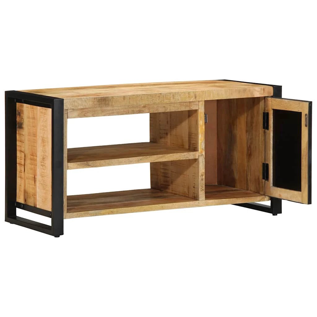 vidaXL VidaXL Industrial Shoe Bench 100x40x50 cm Solid Mango Wood Storage for Modern Homes - Shoe Storage
