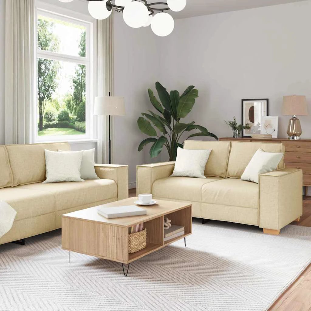 VidaXL Sofa Set 220x78x84 cm Three Piece Soft Cushions Home by vidaXL