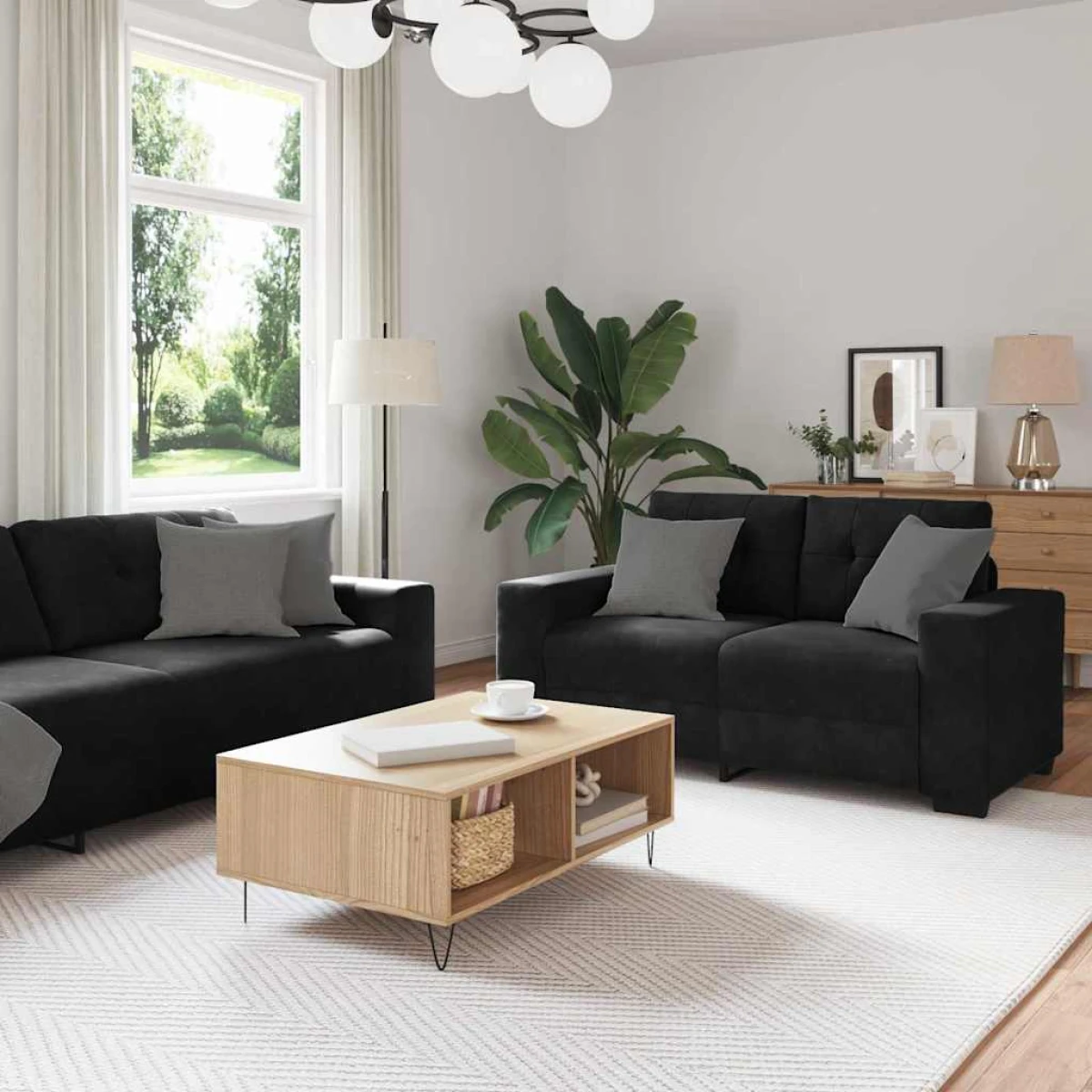 vidaXL VidaXL Sofa Set 221x78x80 Cm Velvet For Living Room - Sofa