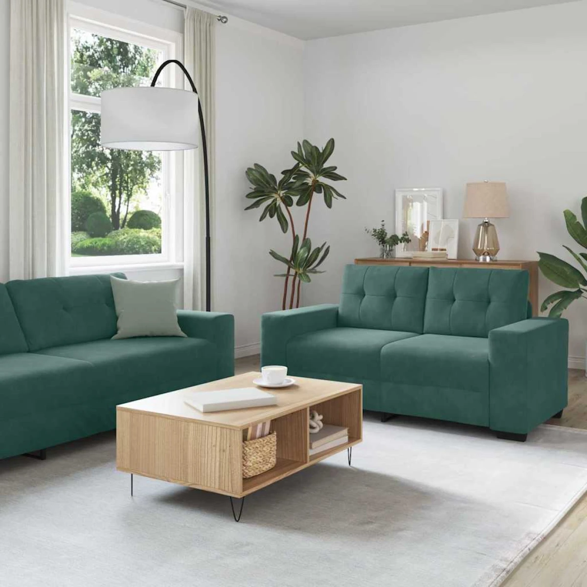 vidaXL VidaXL Sofa Set 221x78x80 Cm Velvet For Living Room - Sofa