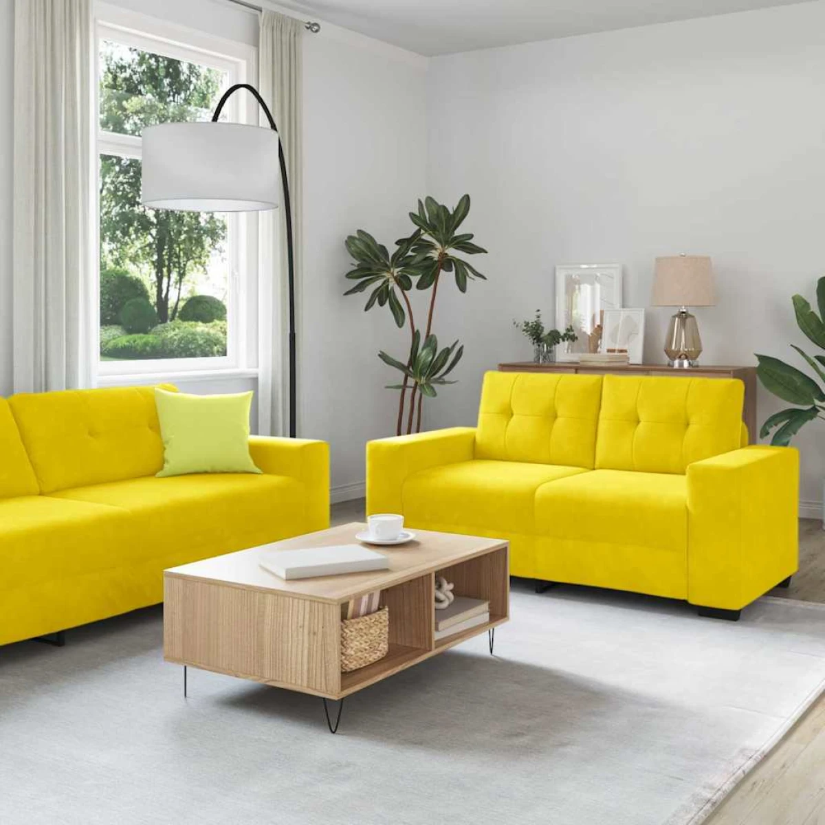 vidaXL VidaXL Sofa Set 221x78x80 Cm Velvet For Living Room - Sofa