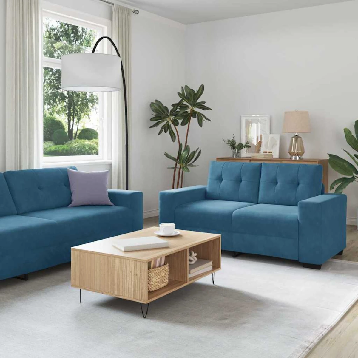vidaXL VidaXL Sofa Set 221x78x80 Cm Velvet For Living Room - Sofa
