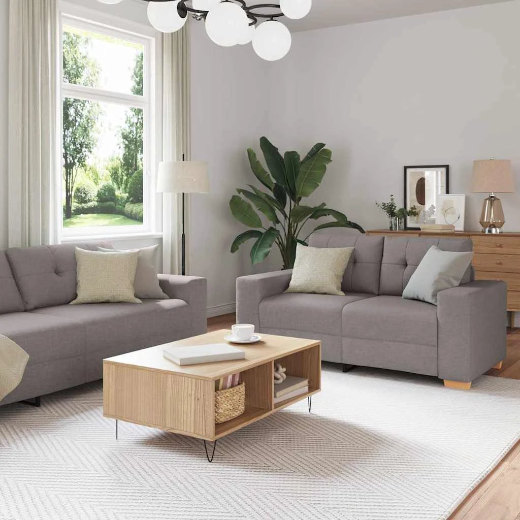 vidaXL VidaXL Sofa Set 221x78x80 Cm Plush Cushions Living Room - Sofa