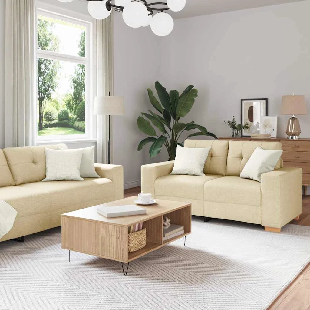 VidaXL Sofa Set 221x78x80 Cm Plush Cushions Living Room by vidaXL