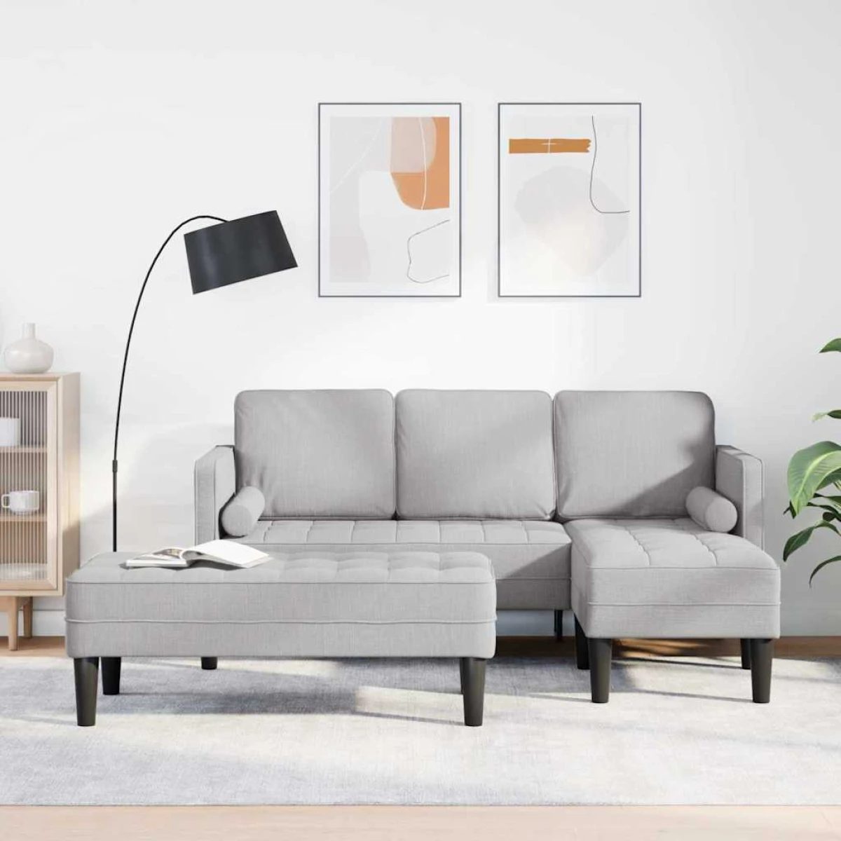 VidaXL Sofa Set 173x131x67 cm Soft Touch Grey Living Room by vidaXL